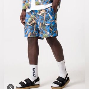 Tropical Blue Men's Swim shorts lumen print